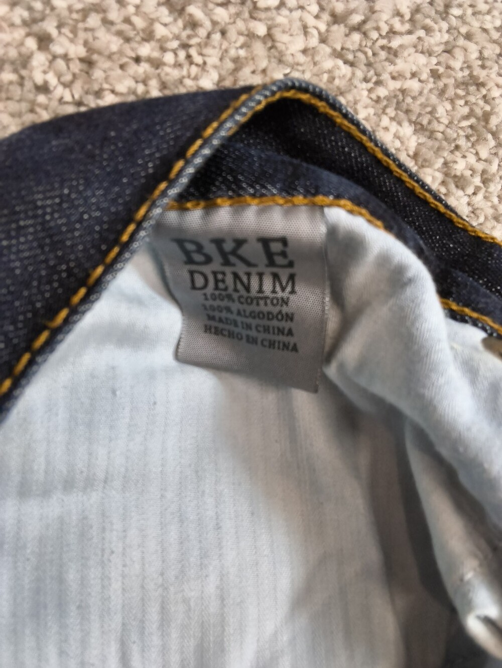 BKE Jake Straight Jeans Mens 33R Dark Blue Wash Denim Button Fly - Picture 5 of 6